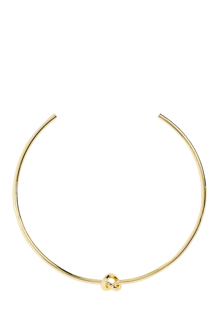 Knot Necklace Cuff, 14k Gold Plated Brass