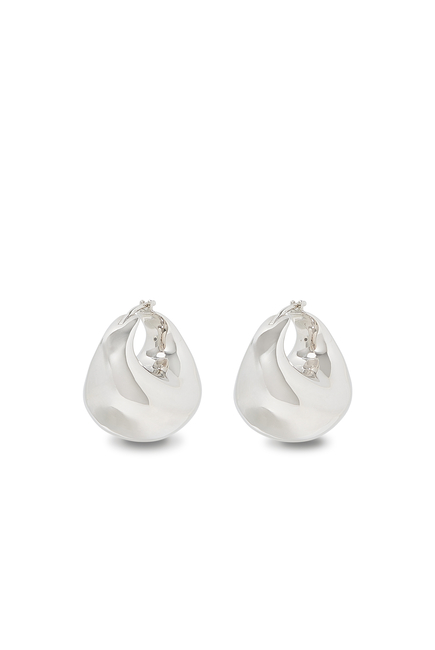 Sculptural Chubby Dome Medium Hoop Earrings