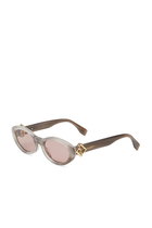 FF Diamonds Grey Oval Sunglasses