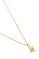 Curly Molten Mini Initial Necklace - N, 18k Recycled Gold Vermeil on Recycled Sterling Silver