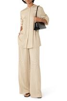Hulin Geometric Print Silk Trousers