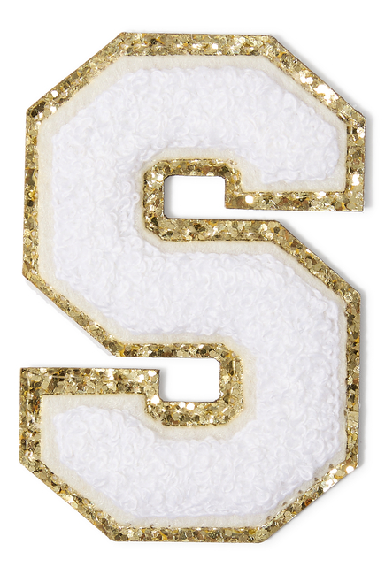 Kids 3" Chenille Sparkle ‘S’ Letter Patch