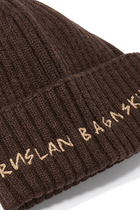 Monogram-Embroidered Wool Beanie