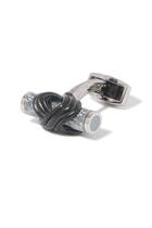 Carbon Infinity Talisman Cufflinks, Palladium Plated Base Metal & Alutex