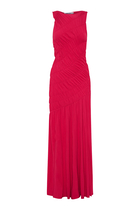 Rouched Sleeveless Maxi Dress