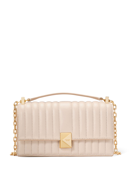 Deco Quilted Leather Mini Flap Chain Crossbody Bag
