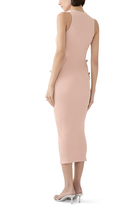  Crystal Bow Cut-Out Midi-Dress