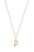 Curly Molten Mini Initial Necklace - D, 18k Recycled Gold Vermeil on Recycled Sterling Silver