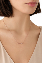 Classic Bar Pendant Necklace, 18k Rose Gold & Diamonds
