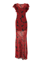 Bougainvillea Chiffon Maxi Dress