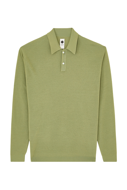 Button-Up Lightweight Knit Polo