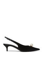 Slingback Pearl Kitten Heels