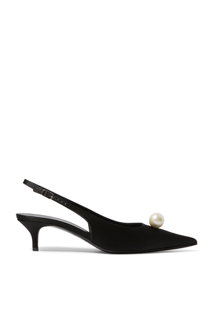 Slingback Pearl Kitten Heels