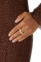 Band Ring, 14K Gold Plated Brass & Cubic Zirconia