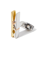 Logo Cufflinks, Yellow Gold