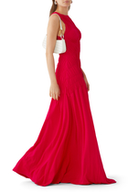 Rouched Sleeveless Maxi Dress