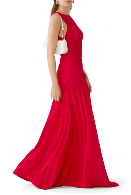 Rouched Sleeveless Maxi Dress