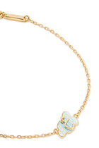 Kids Tiny Bling Arabic Letter Ein Bracelet, 18k Yellow Gold & Enamel