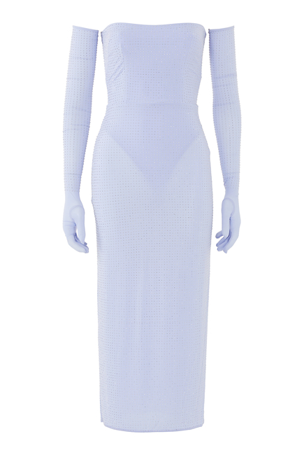 Crystal Embellished Strapless Dress