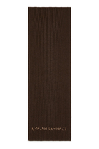 Monogram-Embroidered Wool Scarf