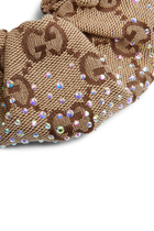GG Crystal Embellished Canvas Scrunchie