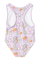 Kids Lettering Print Swimsuit