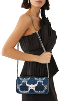 Himmel Sequin Monogram Leather Shoulder Bag