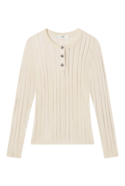 Laddered Rib Henley Top