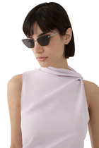 Fendi First Crystal Silver Cat Eye Sunglasses