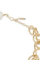 Who's in Charge? Necklace, 14K Yellow Gold Plated Brass & Pearls