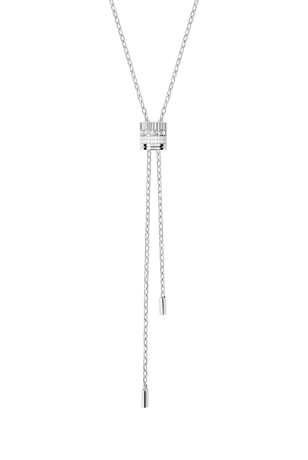 Quatre Pure Edition Mini Tie Necklace, 18k White Gold & Diamonds