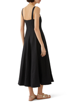 Corbiere Pleated Linen Midi Dress