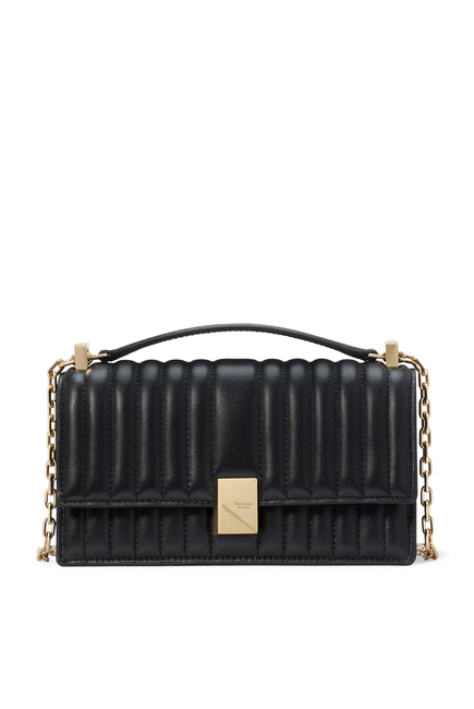 Deco Quilted Leather Mini Flap Chain Crossbody Bag