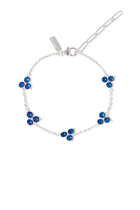 Como Link Bracelet, Sterling Silver & Sapphire Cubic Zirconia