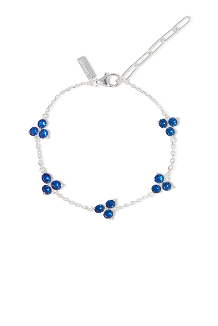 Como Link Bracelet, Sterling Silver & Sapphire Cubic Zirconia