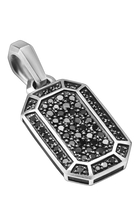 Streamline Amulet, Sterling Silver & Black Diamonds