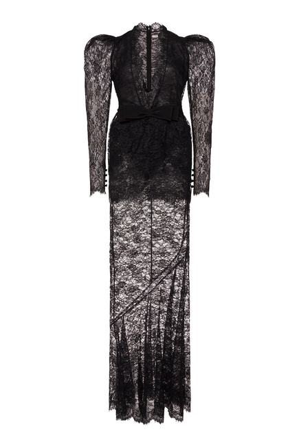Lace V-Neck Dress with Peplum and Body