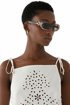 FF Diamonds Grey Oval Sunglasses