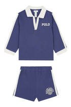 Kids Cotton Long Sleeve T-Shirt & Shorts Set 
