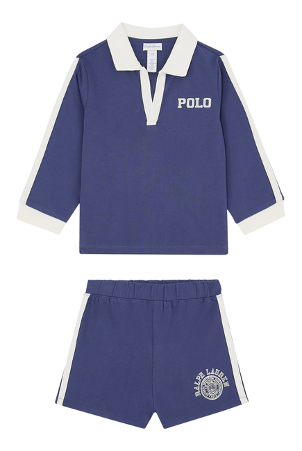 Kids Cotton Long Sleeve T-Shirt & Shorts Set 