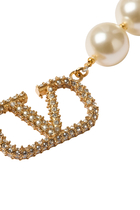 Vlogo Signature Metal Choker, Gold-finished Metal & Swarovski® Crystal Pearls