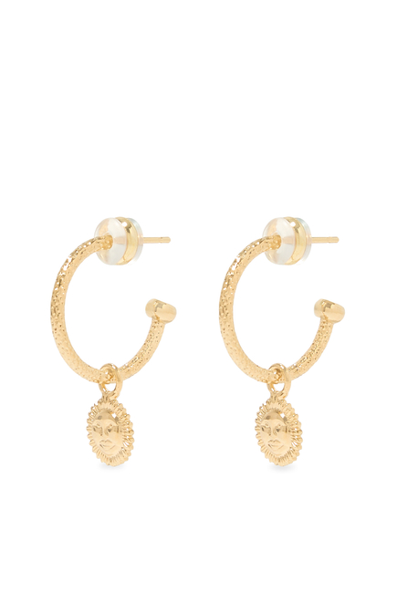 Apollo Loop Earrings, 18K Gold Plating