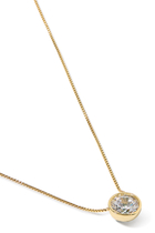 Bezel Solitaire Necklace, 14K Vermeil