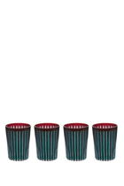 Prism Highball Glasses-Bordeaux, Set of 4