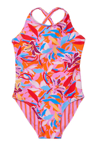 Kids Blooming Sunset Sustainable X Back Swimsuit
