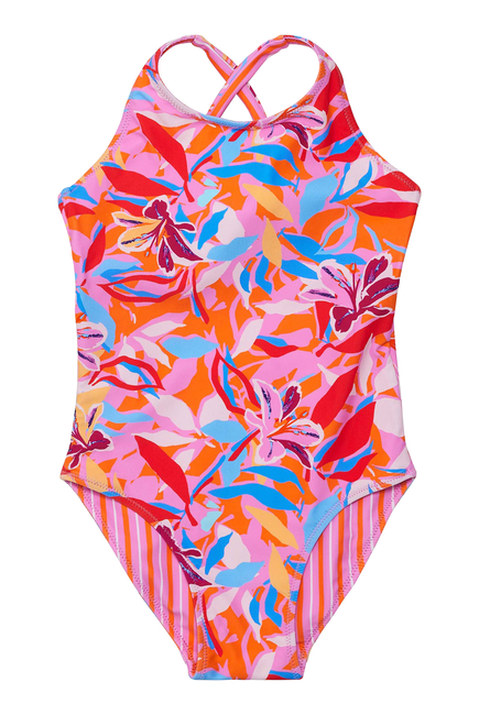 Kids Blooming Sunset Sustainable X Back Swimsuit