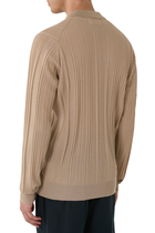  Flinn Ribbed Wool Polo Shirt