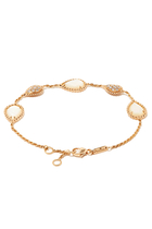 Serpent Bohème 18K Yellow Gold 5 Motif Mother of Pearl and Diamond Bracelet