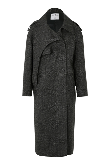 Oblique Caviar Wool Trench Coat