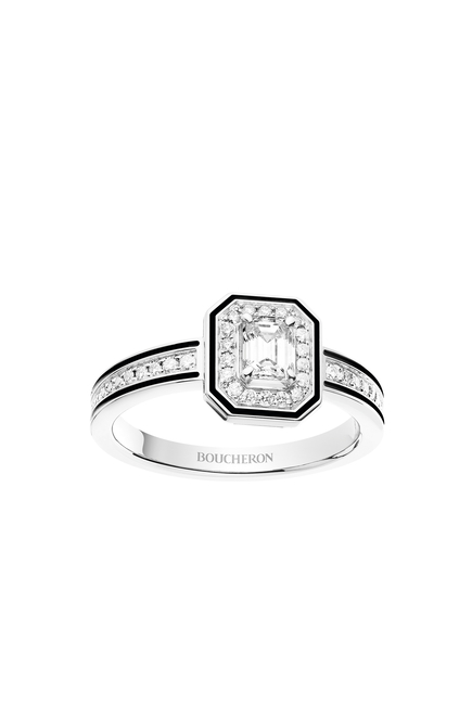 Vendôme Liseré Engagement Ring, 18k White Gold & Diamonds